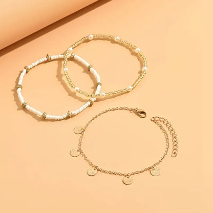Coastal Dije 3-Piece Layered Anklet Set | Oro