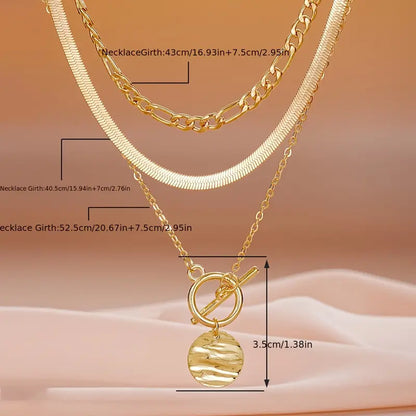 Savira Textured Coin Layered Collar | Oro