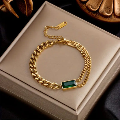 Oro Esmeralda Bar Chain Pulsera