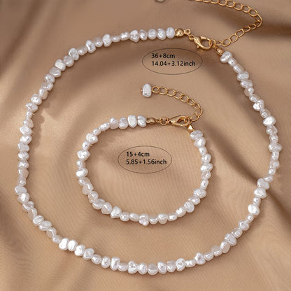 Baroque Collar de Perlas & Set de Pulseras