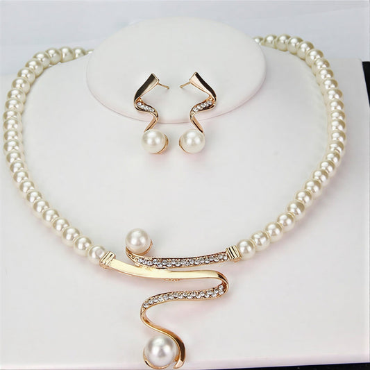 Elegant Natural Collar de Perlas Set