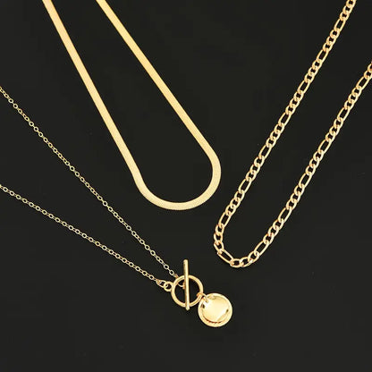 Savira Textured Coin Layered Collar | Oro