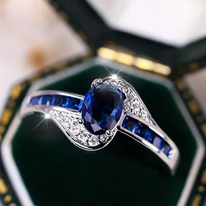 Zafiro Flow Anillo | Blanco Oro