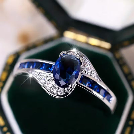 Zafiro Flow Anillo | Blanco Oro