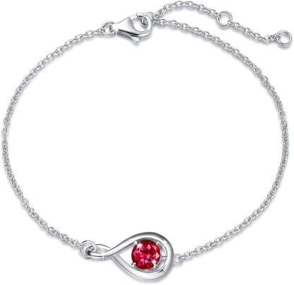 Rubí Infinity Pulsera | Blanco Oro