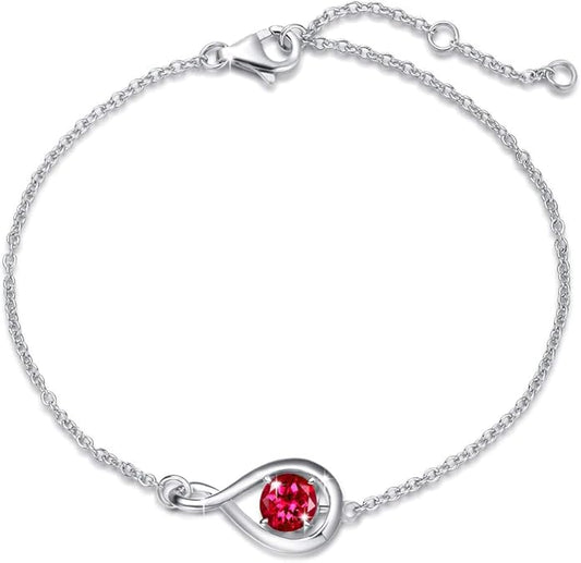 Rubí Infinity Pulsera | Blanco Oro