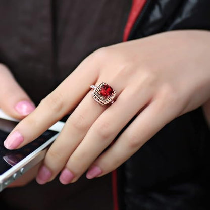 Rubí Halo Statement Anillo | Rose Oro