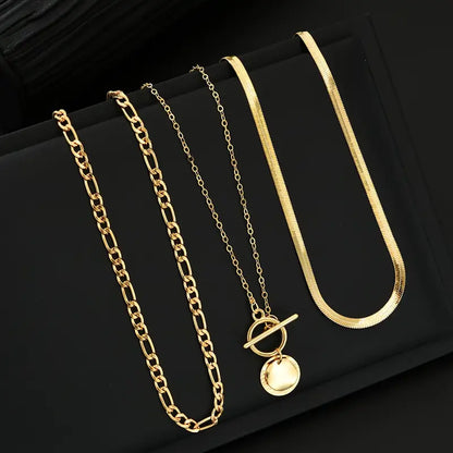 Savira Textured Coin Layered Collar | Oro