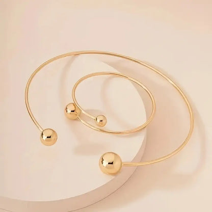 Minimalist Glow Collar & Cuff Set de Pulseras | Oro