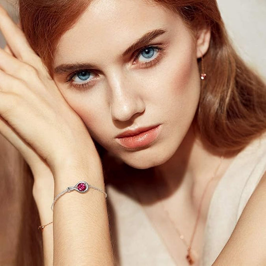 Rubí Infinity Pulsera | Blanco Oro