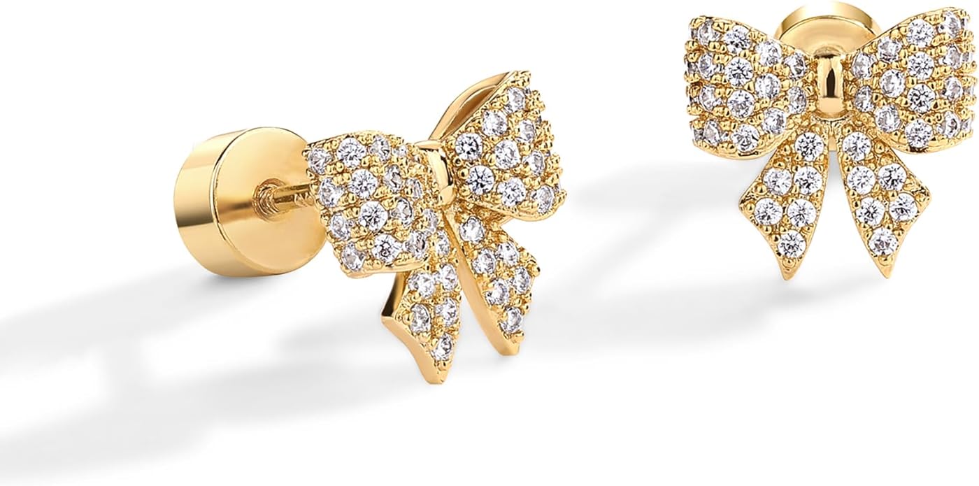 Bow Motif Aretes | Oro