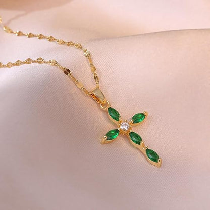 Esmeralda Cross Collar | Oro