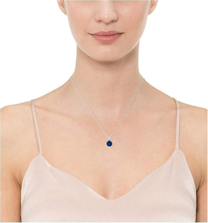 Round Cut Zafiro Collar | Blanco Oro