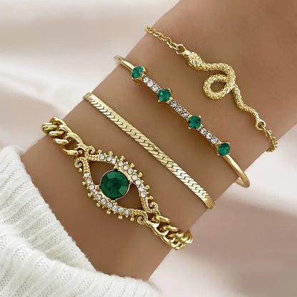 Oro Esmeralda Pulsera con Dije Set