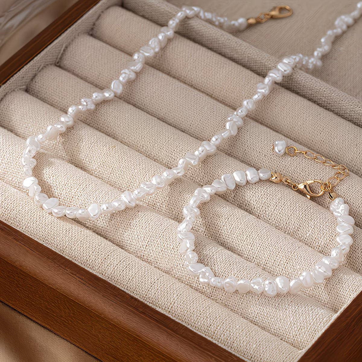 Baroque Collar de Perlas & Set de Pulseras