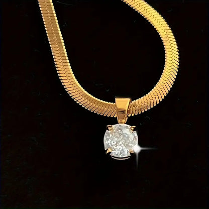 Elegant Rhinestone Pendant Collar | Oro