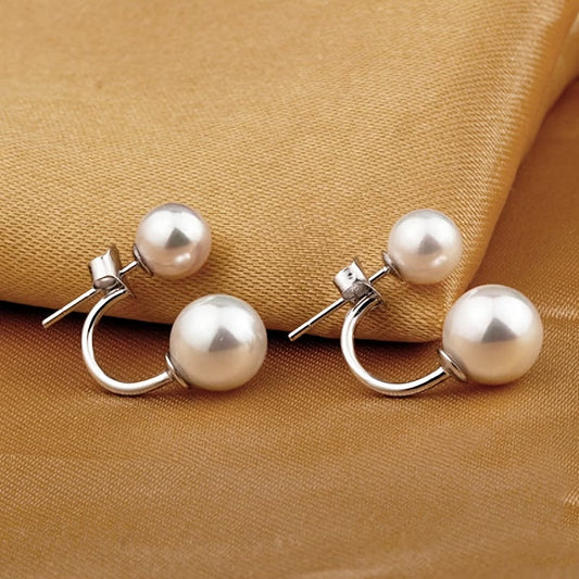 Double Perla Statement Aretes