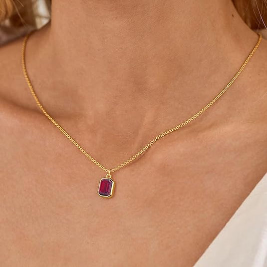Paperclip Layered Rubí Collar | Oro
