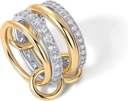 Interlock Stack Anillos | Oro