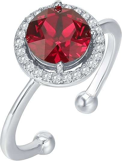 Crimson Glow Promise Rubí Anillo | Blanco Oro