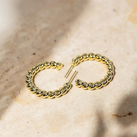 Rope Twist Aros | Oro