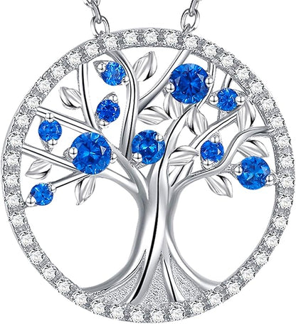 Tree of Life Zafiro Collar | Blanco Oro