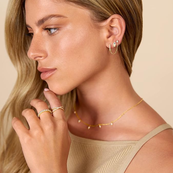 Adella Chain Aretes | Oro
