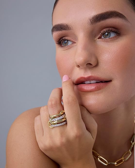 Interlock Stack Anillos | Oro
