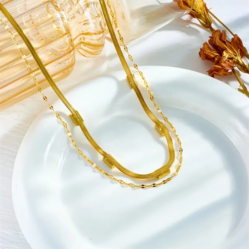 Sister Gem Double-Layer Retro Collar | Oro