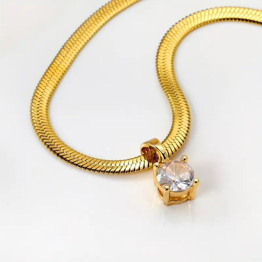 Elegant Rhinestone Pendant Collar | Oro