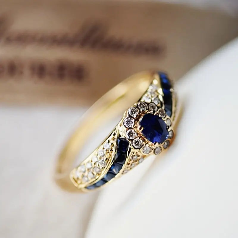 Oro Zafiro Band Anillo