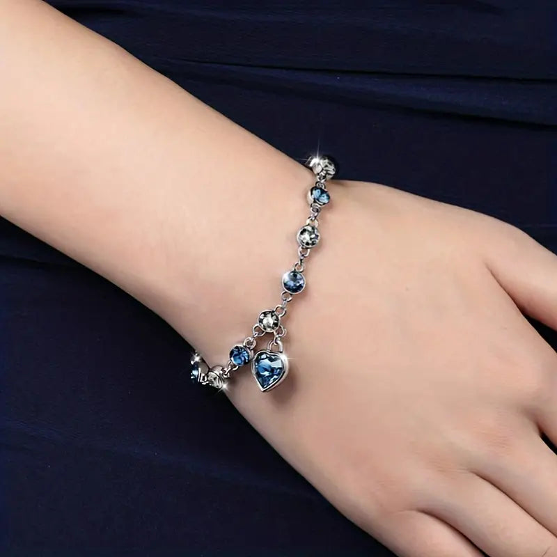 Ocean Corazón Glow Pulsera | Blanco Oro