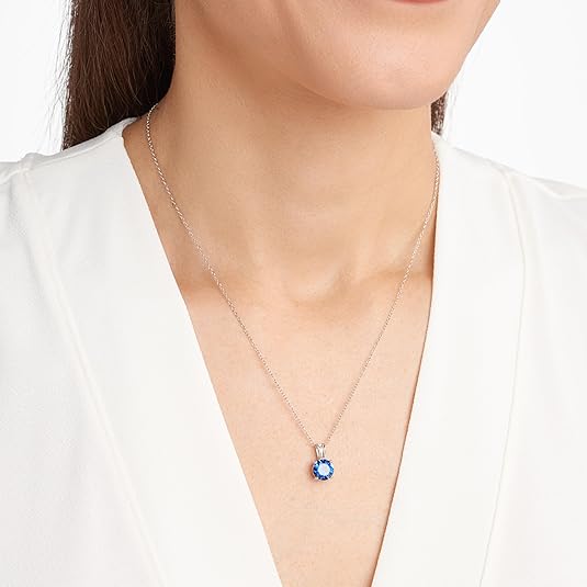 Round Cut Zafiro Collar | Blanco Oro