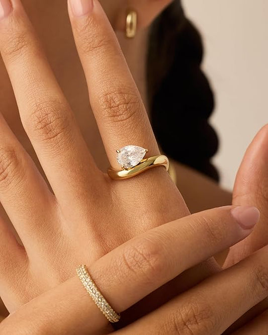 Wavy Promise Anillo | Oro