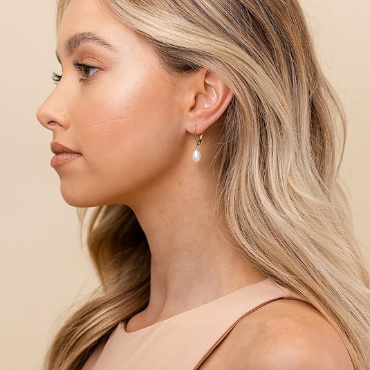 Perla Dangle Aretes | Oro