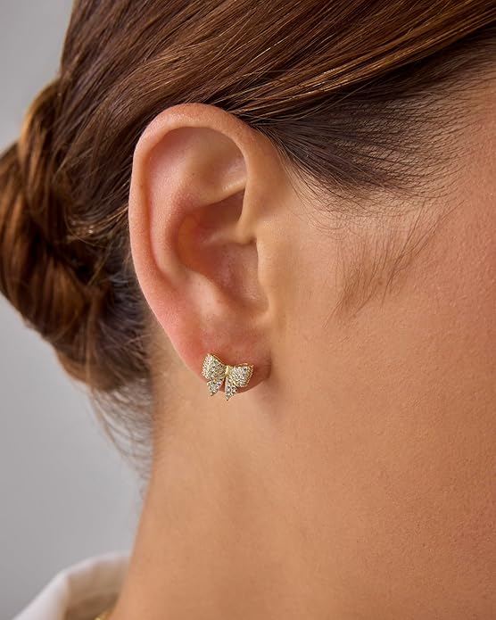 Bow Motif Aretes | Oro
