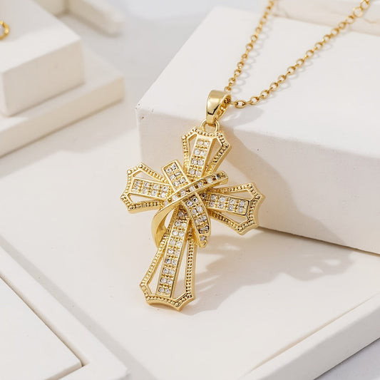 Radiant Cross Pendant Collar | Oro