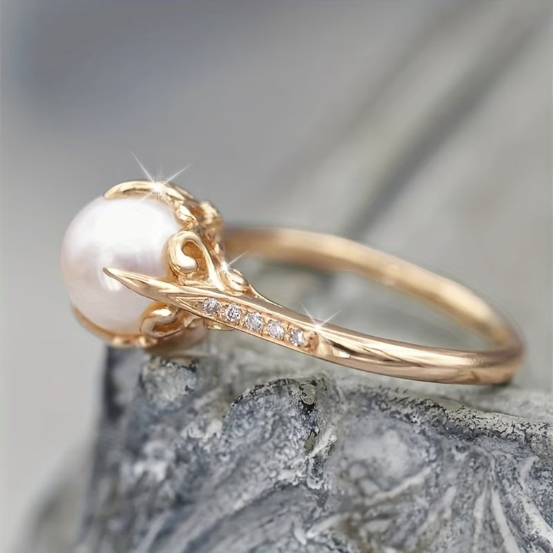 Delicate Perla & Cristal Anillo