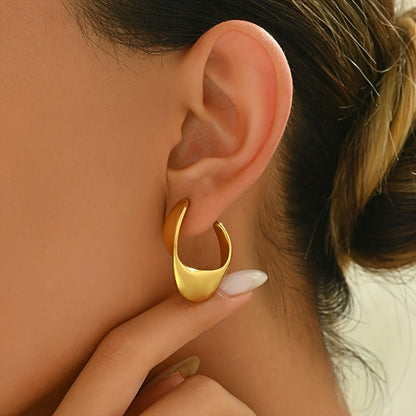 Sculpted Crescent Aretes de Aro | Oro