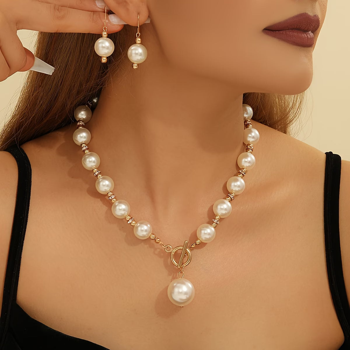 Chunky Perla Statement Set de Collares