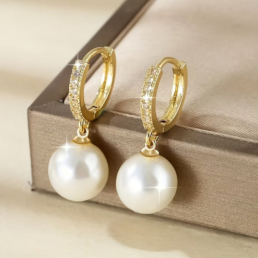 The Geometric Perla Aretes Colgantes