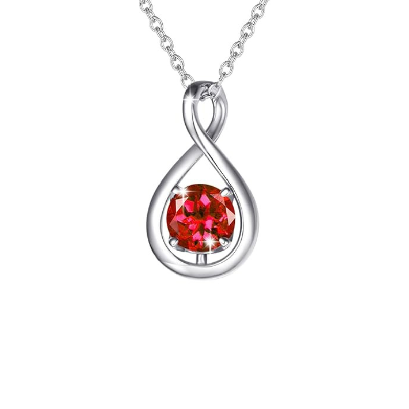 Rubí Infinity Pendant Collar | Blanco Oro