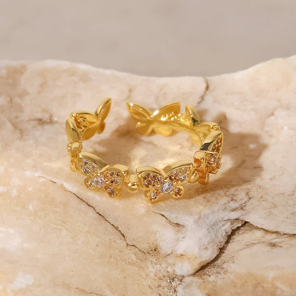 Colleen Butterfly Oro Anillo