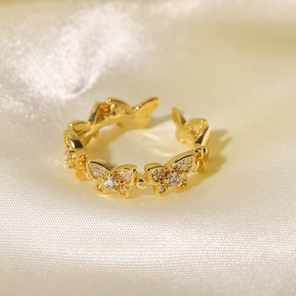 Colleen Butterfly Oro Anillo