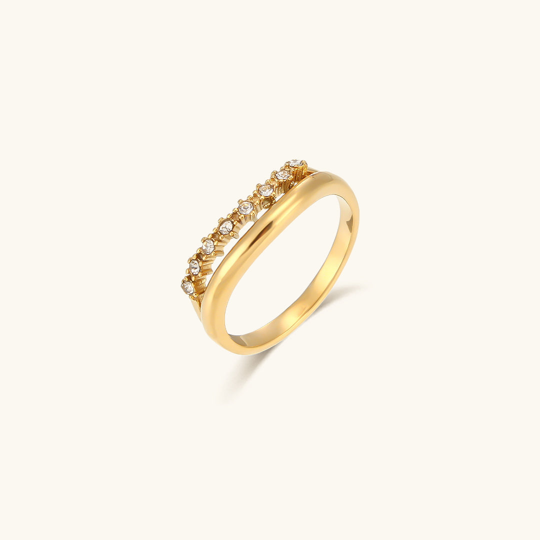 Adeline Diamante Simulant Oro Anillo