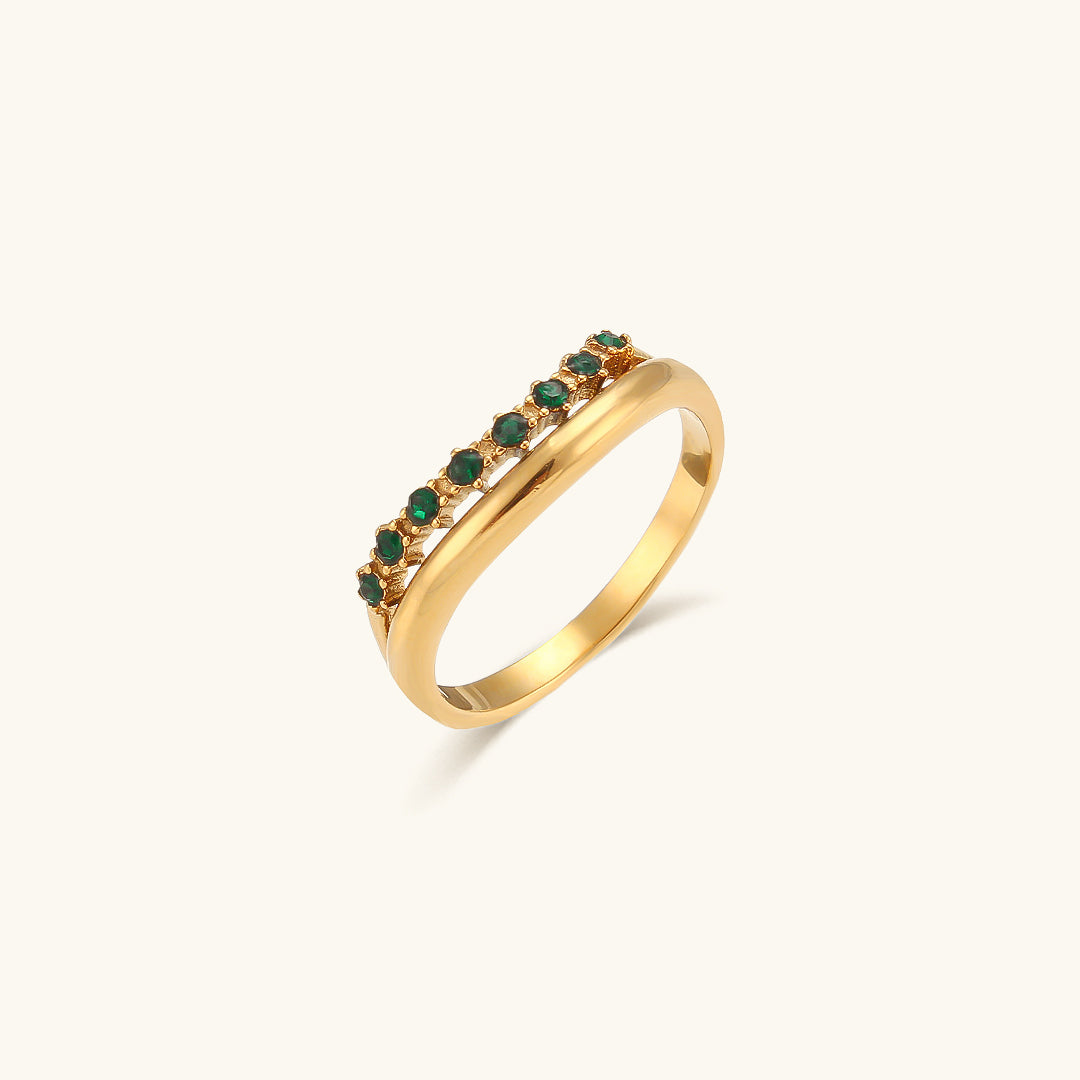 Adeline Diamante Simulant Oro Anillo