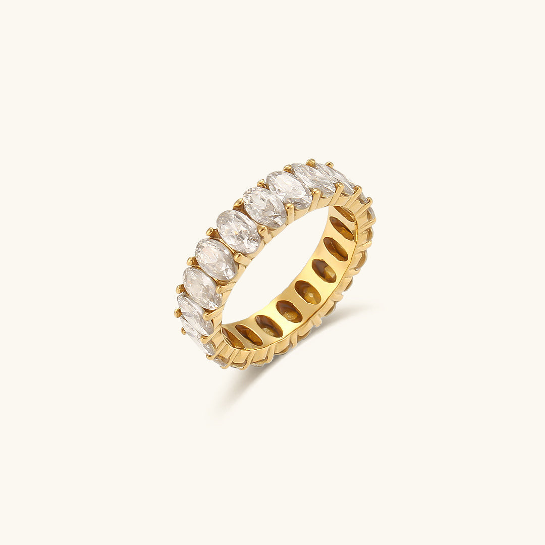 Antoinette Diamante Simulant Oro Anillo