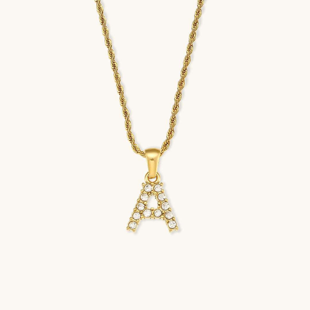 Maeve Letter Initial Diamante Collar