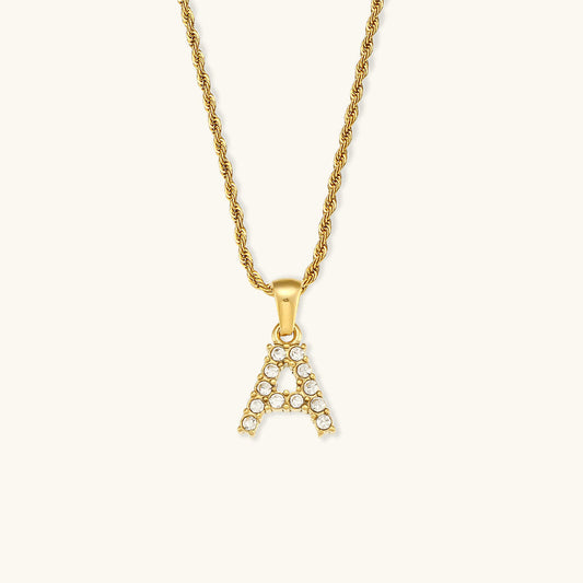 Maeve Letter Initial Diamante Collar