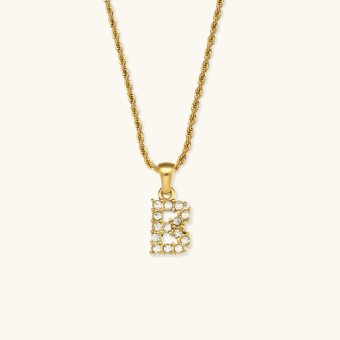 Maeve Letter Initial Diamante Collar